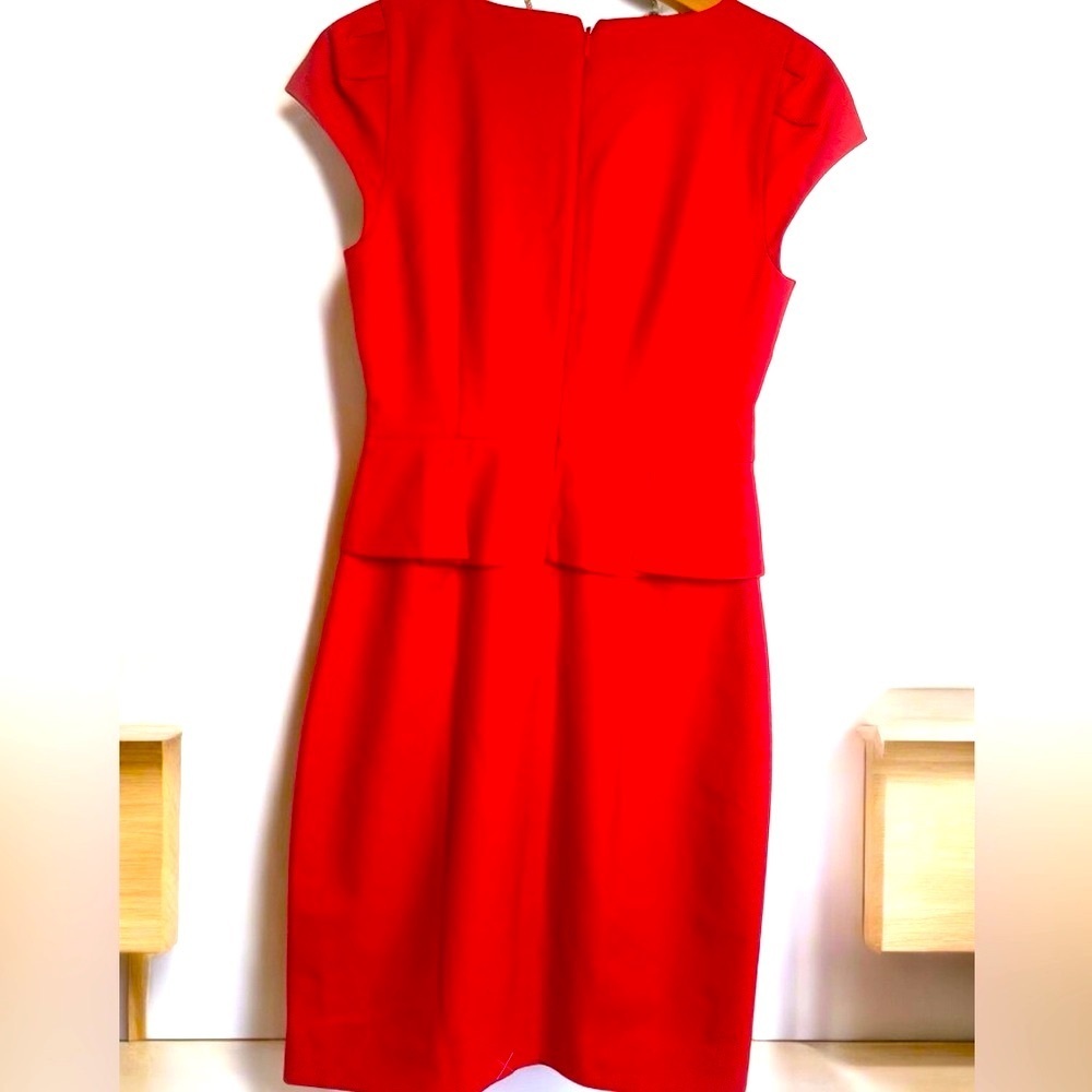 NEW. J. Crew, red dress size: 2 with a waist pleat. - Picture 5 of 10